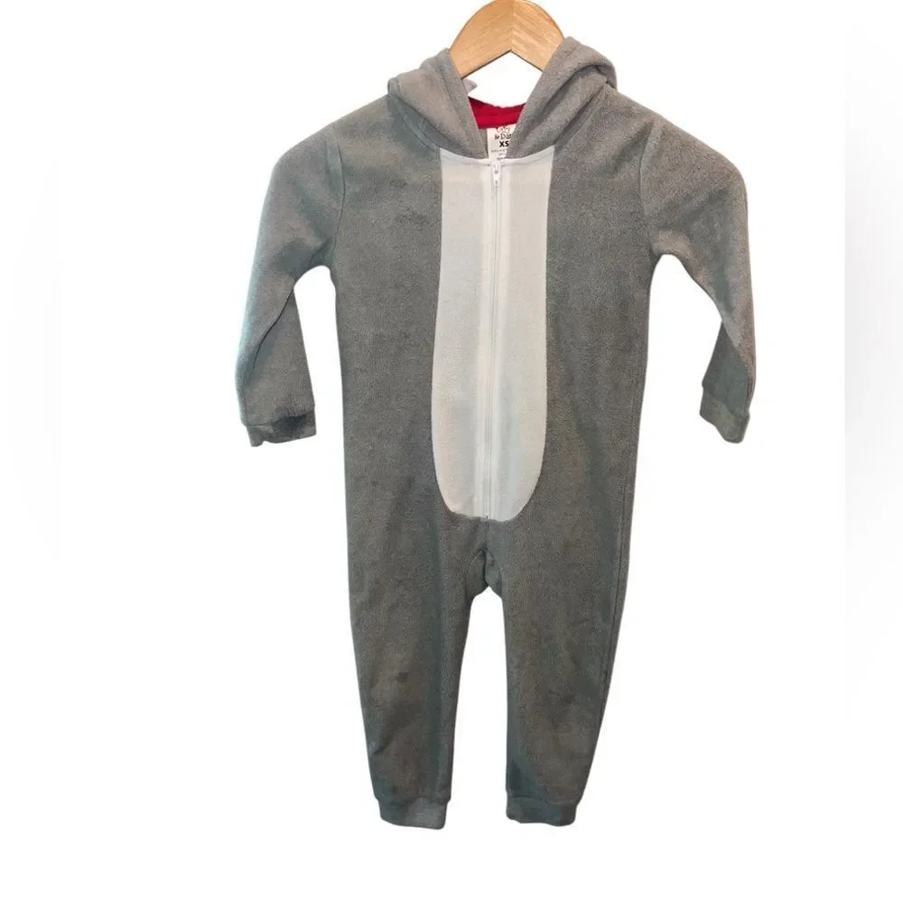 Lily & Dan Shark Hooded Fleece One-Piece Pajamas Costume XS